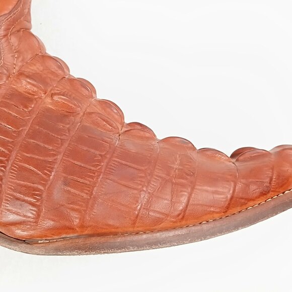 Borrego Caiman Belly Cowboy Boots MX 25.5 / US 8.5 Exotic Western VGUC - Picture 9 of 16
